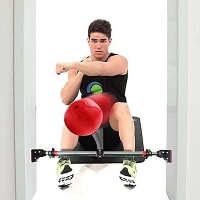 Bokszak Snelheid - Boksbal Deur - Training Reactie - Verstelbare Beugel - 22 cm Diameter - Geel Zwart