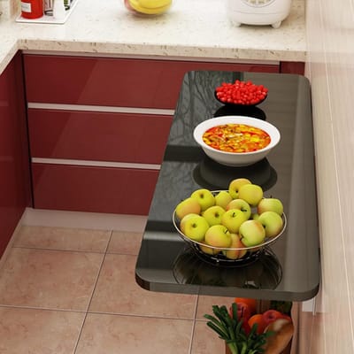 Wandmontage Klaptafel - Opvouwbare Plank Tafel - Ruimte Besparen - Zware Belasting - 30-80kg - Zwart