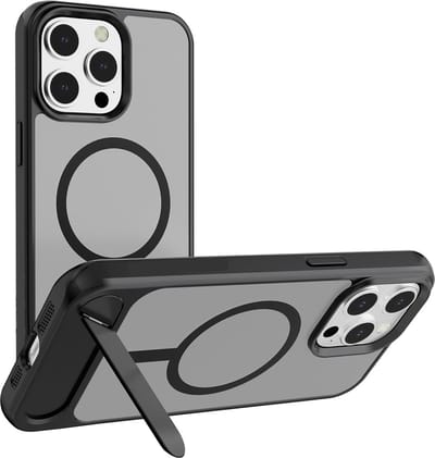 Multimedia & Accessoires Magsafe TPU Back Cover Case Hoesje met Stand geschikt voor Apple iPhone 16 – Zwart – Zachte Plastic - Siliconen – Harde Plastic – Soft Case – Flexibel
