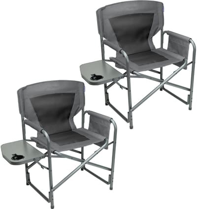 TRVLMORE Campingstoelen - Opvouwbaar - 2-Pack - 120KG Draagvermogen - Lichtgewicht - Klapstoel - Visstoel - Kampeerstoel - Vouwstoel - Grijs