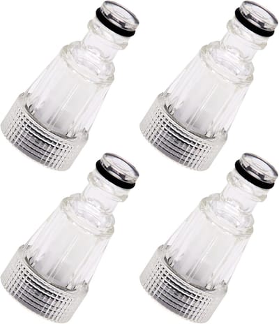 4 hogedrukreinigers waterfilter, reserveonderdelen hogedrukreiniger, adapter filteraansluiting voor autowasstraten 25 mm, geldt voor waterfilter van 3/4 inch