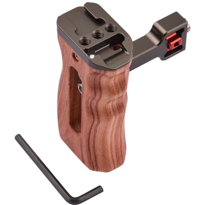 Poignée de Cage de caméra en bois réglable, poignée latérale gauche/droite, vis de 3/8 pouces, support de style ARRI avec 1 4 screw