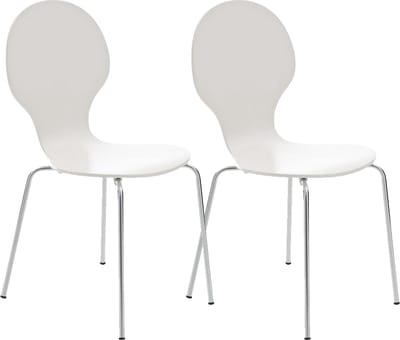 CLP Diego Set van 2 stapelstoelen Hout/wit