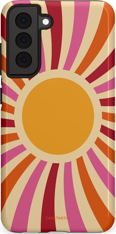 Casetastic Hoesje Geschikt voor Samsung S21 FE - Stijlvolle Beschermende Duo-layer Case - Retro licht
