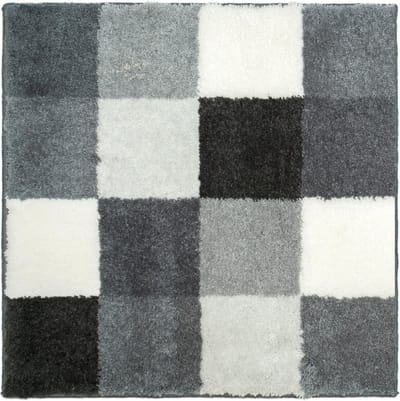 Casilin Badmat Antislip Blocks - 50x60cm - Rechthoekige Douchemat - Waterabsorberend - Wasbaar en Sneldrogend - Acryl - Grijs
