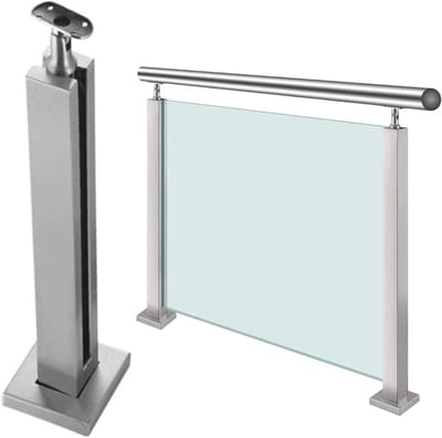 Glazen balustrade paalklemmen - Glazen reling systeem - Balkon afscherming - Roestvrij staal 304 - 10-12 mm glas - Geborsteld