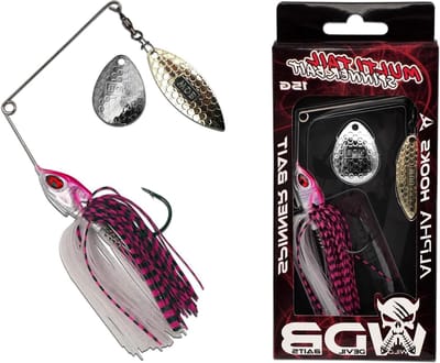 Spinnerbait Kunstaas - Spin Jig Lokaas - Roofvis Vissen - Verwisselbare Bladen - 15 Gram - Hot Pink
