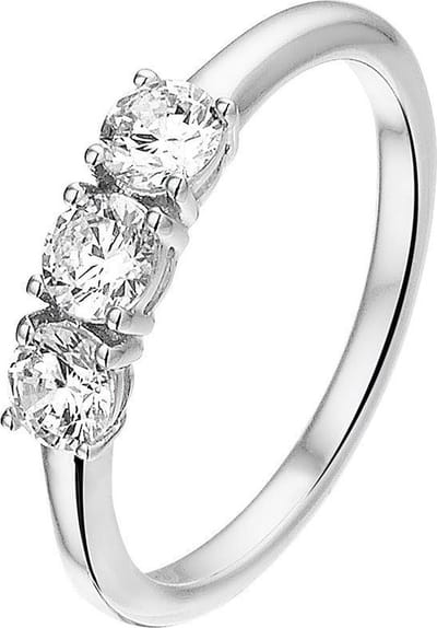 Zilver Gerhodineerde Ring zirkonia 1328492 16.00 mm (50)