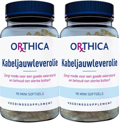 Orthica Kabeljauwleverolie - 2 x 90 softgels - Voordeelverpakking