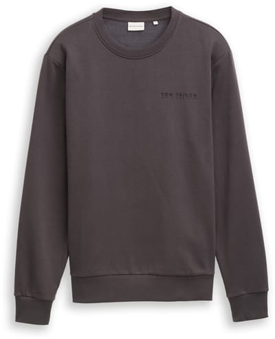 Tom Tailor - Sweatshirt met logo-print - Maat XXL - Tarmac Grey