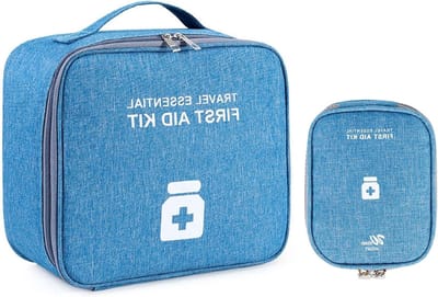 Grote Capaciteit Eerste Hulp Tas, Draagbare Waterdichte Medicijnopslag voor Noodgevallen, Ideaal voor School, Kamperen en Thuisgebruik (Blauw)