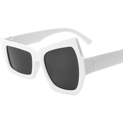 Nouvelles Lunettes de Soleil Irrégulières Mode Amusantes Créatives pour Dames Lunettes de Soleil Drôles Hommes Dames Anti-reflet Lunettes Hip-hop white