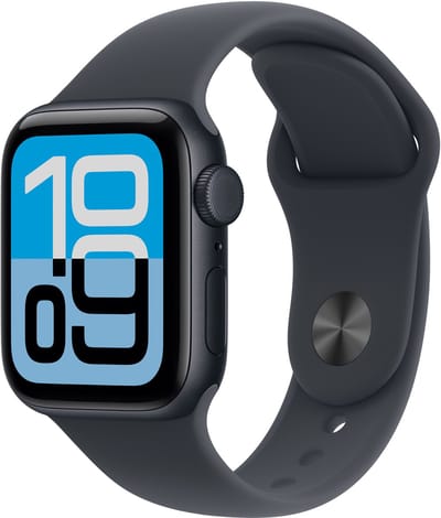 Apple Watch SE 3 GPS + mobiele connectiviteit 40 mm Middernacht aluminium kast met Middernacht sportband - S/M