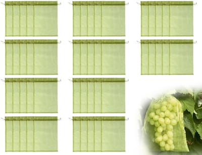 Dailygoods- Organza Zakjes 50 Stuks - 13 x 18 cm - Antislip - Jute Zakjes - Beschermt Fruit - Ademend Materiaal - Netzakjes
