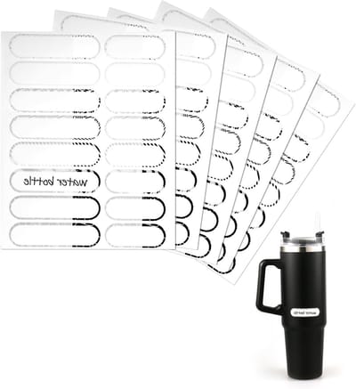 Waterdichte Labels Set van 80 Stuks, 2 Maten Universele Flessen Stickers, Aanpasbare Naamlabels voor Waterflessen en Containers zonder Restanten