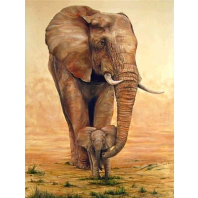 Diamant Schilderij Olifant Kruissteek Mozaïek Diamant Borduurwerk Dieren 5D DIY Woondecoratie 20X30CM brown