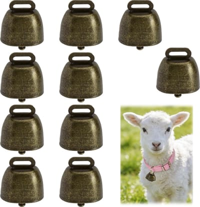 10 stuks mini-klokken, koeienbel, metalen dierenbelletjes, vintage metalen klokken, bedels voor knutselaccessoires, decoratie, Kerstmis, voor hond, kat, geit, schaap, halsband