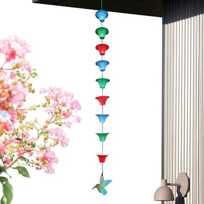 Regenketting - Waterafvoer - Tuin Decoratie - Kolibrie Ontwerp - 110 cm - Zwart
