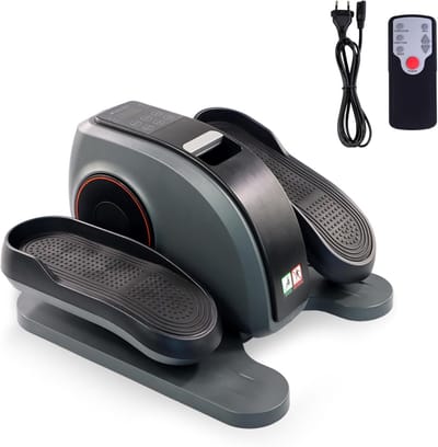 Mini hometrainer - Stoelfiets pedalen - Thuisconditie verbeteren - LCD display met afstandsbediening - 10 snelheden - Grijs