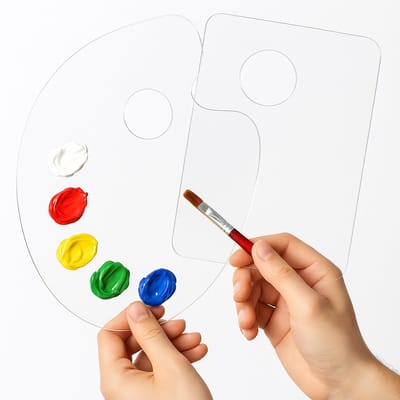 BOTC Schilderpalet - 2 stuks Acrylverfpalet met Duimgat - 30*20cm - Gemakkelijk schoon - Antiaanbak - voor Olieverf, Aquarel, Knutselen
