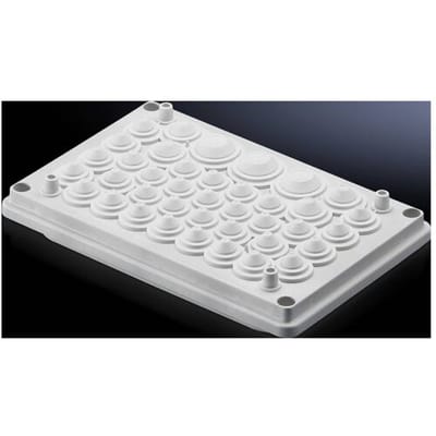 Rittal SV 9665770 Kabeldoorvoeringsplaat Met doordringbaar membraan Klem-Ø (max.) 26 mm Plaatdikte (max.) 160 mm Isolatiemateriaal Grijs (RAL 7032) 1