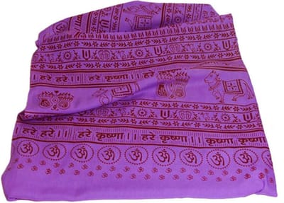 Meditatie omslagdoek met mantra Maha, XL, 220 x 106 cm, paars
