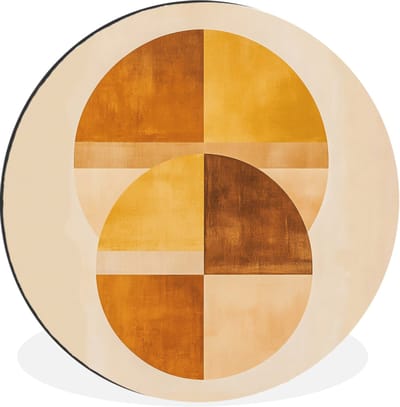 WallCircle - Wandcirkel - Muurcirkel - Cirkels - Geel - Minimalistisch - Aluminium - Dibond - 140x140 cm - Binnen en Buiten