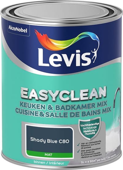 Levis - Easyclean Keuken & Badkamer Mix - Shady Blue C80 - Mengverf - 1 L
