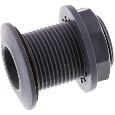 Schroefaansluiting Voor Aftapkranen G1'' DN24 Schotdoorvoer Polypropyleen (PP) EPDM 10bar FDA
