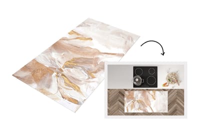 Keukenloper - Loper keuken - Verf - Goud - Glitter - 120x60 cm - Keukenloper vinyl