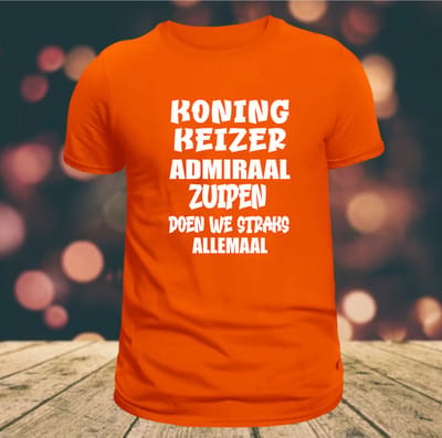 Koningsdag shirt- Koning- Oranje shirt- koning keizer admiraal- maat M- WK T-shirt- EK T-shirt- voetbalshirt