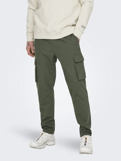 ONLY & SONS Cargo broek ONSLINUS Tapered fit Linnen Cargo broek