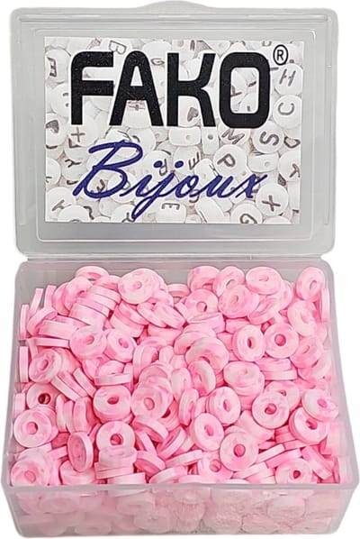 Fako Bijoux - Katsuki Disc Kralen Box - Polymeer Kralen - Surf Kralen - Kleikralen - 6mm - 700 Stuks - Duo Roze