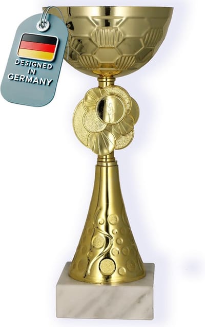 Trofee Beker - Ereprijs - Sportieve Prestaties - Natuurstenen Voet - 20 cm - Goud
