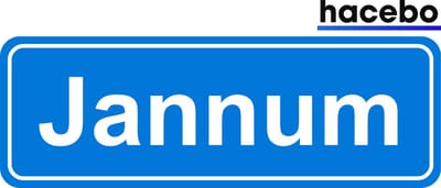 Hacebo - Plaatsnaam Sticker - 29x10 CM - Jannum sticker - Verkeersborden sticker - grappige cadeaus - Jannum