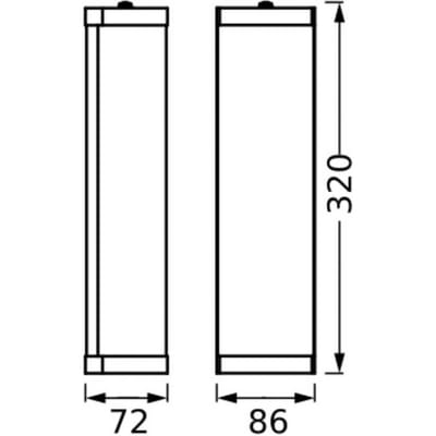 OSRAM BADKAMER CLASSIC CYLINDER badkamer wandlamp 320mm, chroom, E14 fitting, kan worden uitgerust met een slimme lamp, hoogwaardige afwerking, cilindrische vorm, IP44