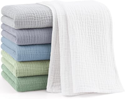 6-Pack Molton Hydrofiele Luiers en Speekseldoeken - 100% Zacht Katoen 60x60 cm