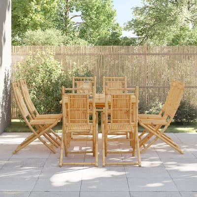 vidaXL - Opklapbare - stoelen, - 8 - stuks, - 46x66x99 - cm, - bamboe