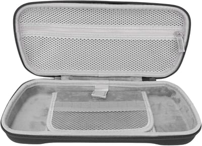 Draagbare Harde Opbergcase voor Console en Accessoires met Kaartopslag en Compartimenten, Geschikt voor Gaming Apparatuur en Bescherming (Zwart)