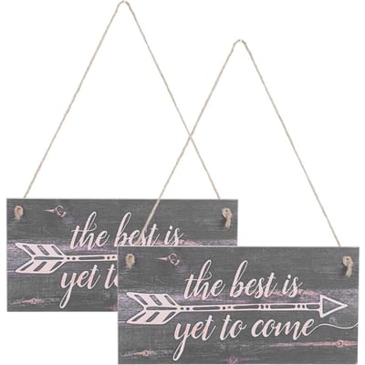 2 Pièces Panneau Suspendu Plaque Motif Lettre Anglaise Unique pour Décoration de Porte de Maison Café