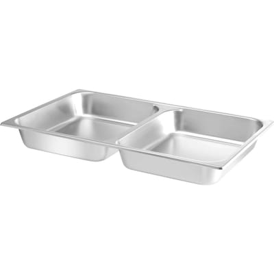 HENDI Voedselpan met 2 compartimenten – 7,5L – roestvrij staal – 530x325x65 mm