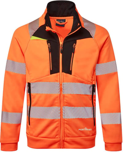 Portwest DX4 Hi-Vis Sweatshirt met rits DX477 - Oranje/Zwart - 4XL