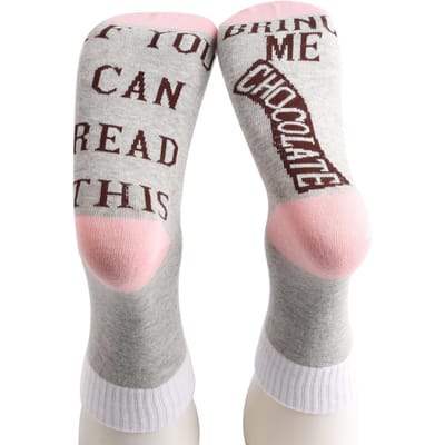 Grappige Nieuwigheidssok Unisex Funky Letterprint Design Casual Sokken roze