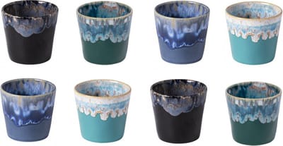Costa Nova grespresso serie set van 8 lungo kopjes in houten gift box 210 ML - Ocean