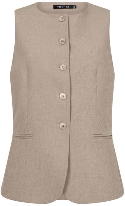 Ydence Gilet Gilet Mellie Ss2688 195 Stone Grey Dames Maat - L