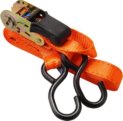 Spanband met ratel - Sjorband - Vastzetten lading - 800 kg laadvermogen - 8m x 25mm - Oranje