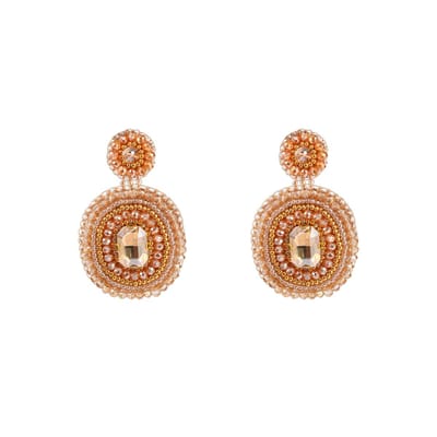 Go Dutch Label Oorknoppen Big Stone Square Drop Champagne Rose