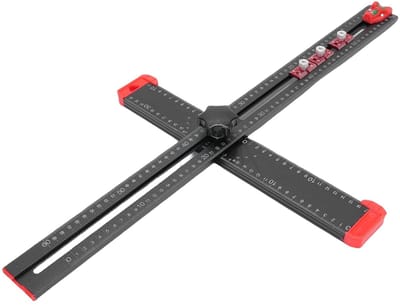 Dailygoods- T-vierkante Liniaal Verstelbaar - Ergonomische Grip - Antislip Handgreep - Geïntegreerde Niveaus - Precisie Metingen - Ideaal voor Houtbewerkers - Meetlat