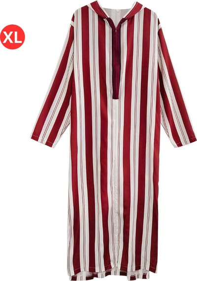 Livano Moslim Kleding - Djellaba Heren - Islamitische Kleding - Alhamdulillah - Arabisch Mannen Kaftan - Rood - Maat XL