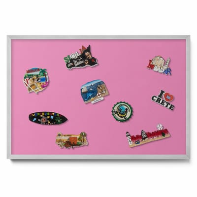 Tulup Magneetbord met Zilveren Frame - Roze Magneetbord in Effen Kleuren - 60 cm x 40 cm - Roze kleur - Magneetbord Multifunctioneel - Magneetbord Voor Thuiskantoor - Magnetisch Bord voor Thuis en Kantoor